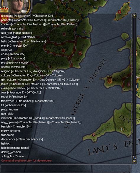 YSet Beneficiary . . Ck2 console commands
